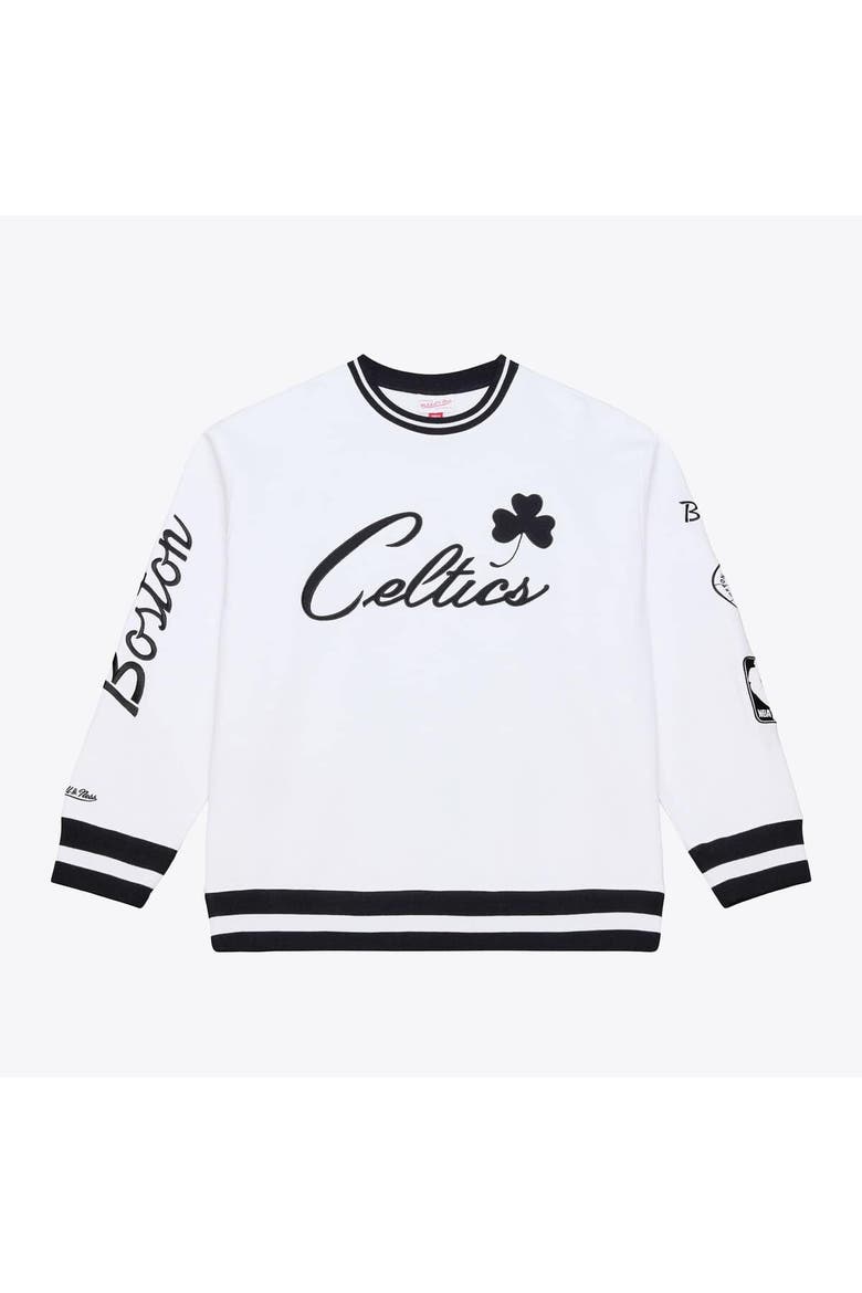 Men's Mitchell & Ness  White Boston Celtics Arctic Fleece Sweatshirt, Main, color, White