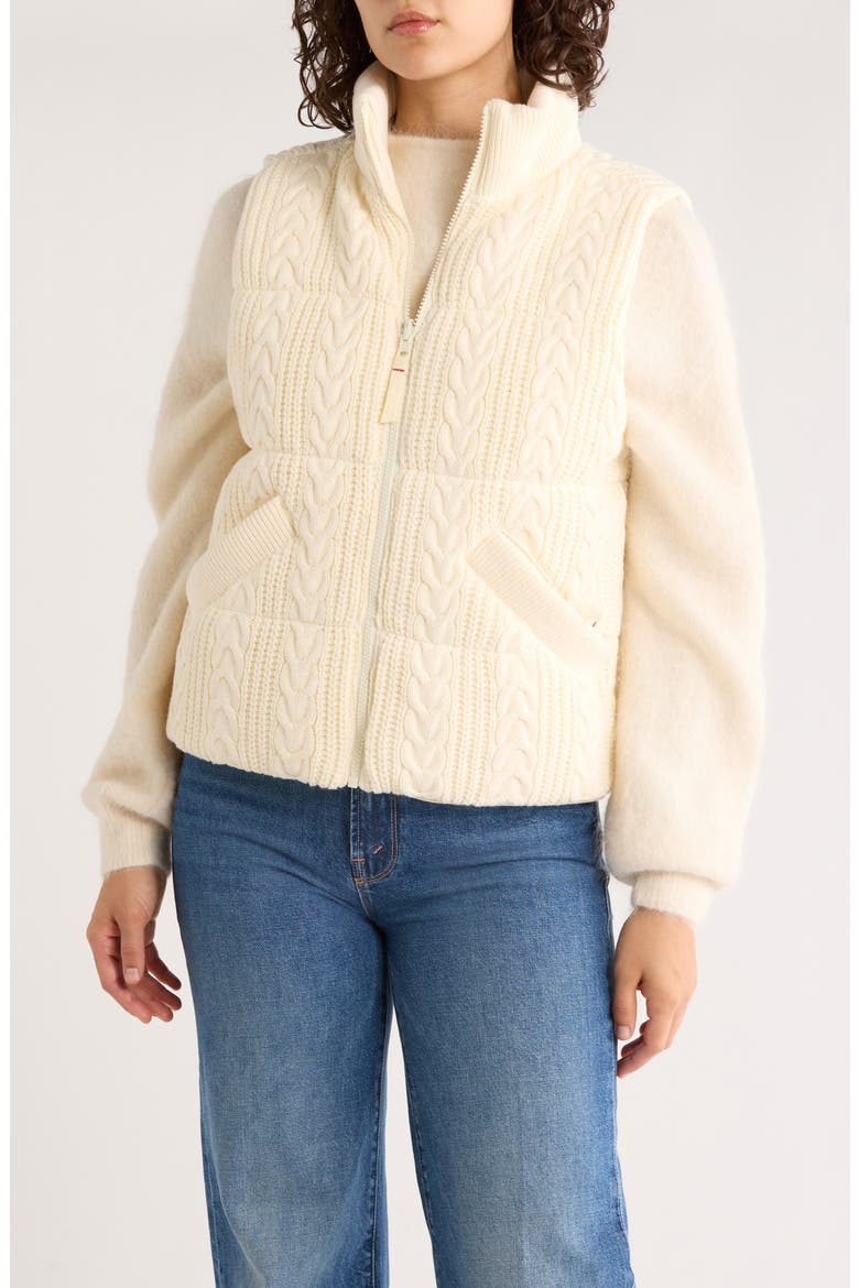 Alba Cable Knit Puffer Vest, Main, color, ANTIQUE WHITE