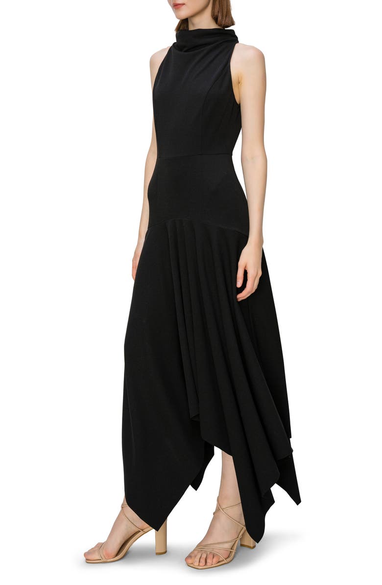 MELLODAY Handkerchief Hem Mock Neck Dress, Alternate, color, 