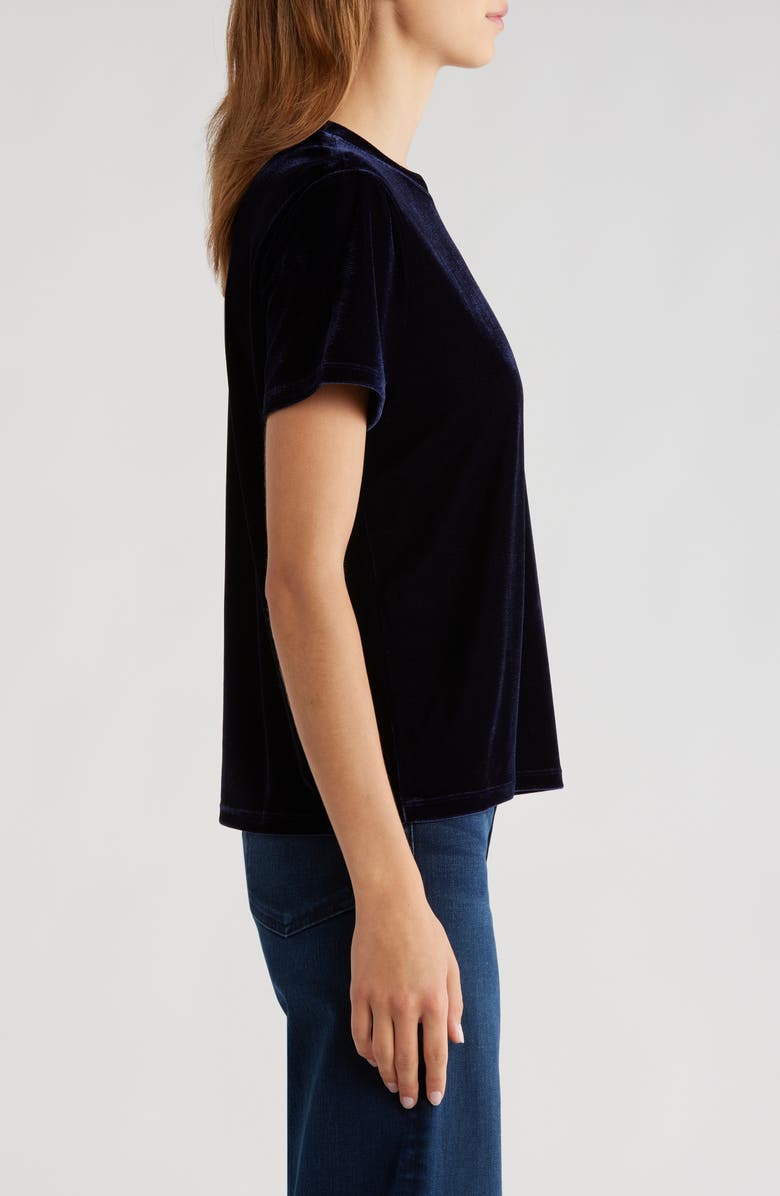 Madewell Velvet T-Shirt, Alternate, color, Midnight Navy