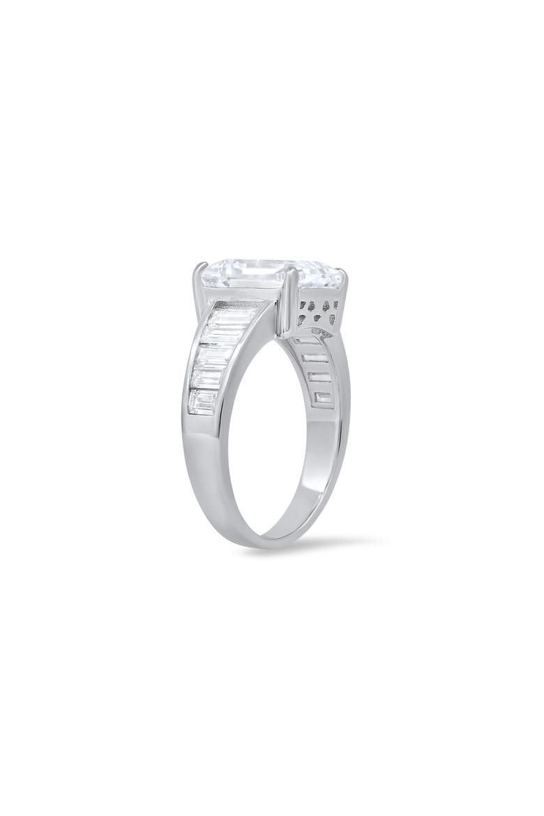 Sterling Silver Emerald Cut CZ Ring, Alternate, color, SILVER