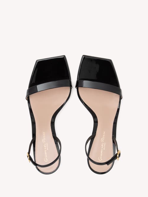 Gianvito Rossi Ribbon Stiletto 85 Sandals In Black Patent Leather In Black