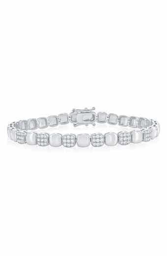 Pavé Cubic Zirconia Square Link Bracelet