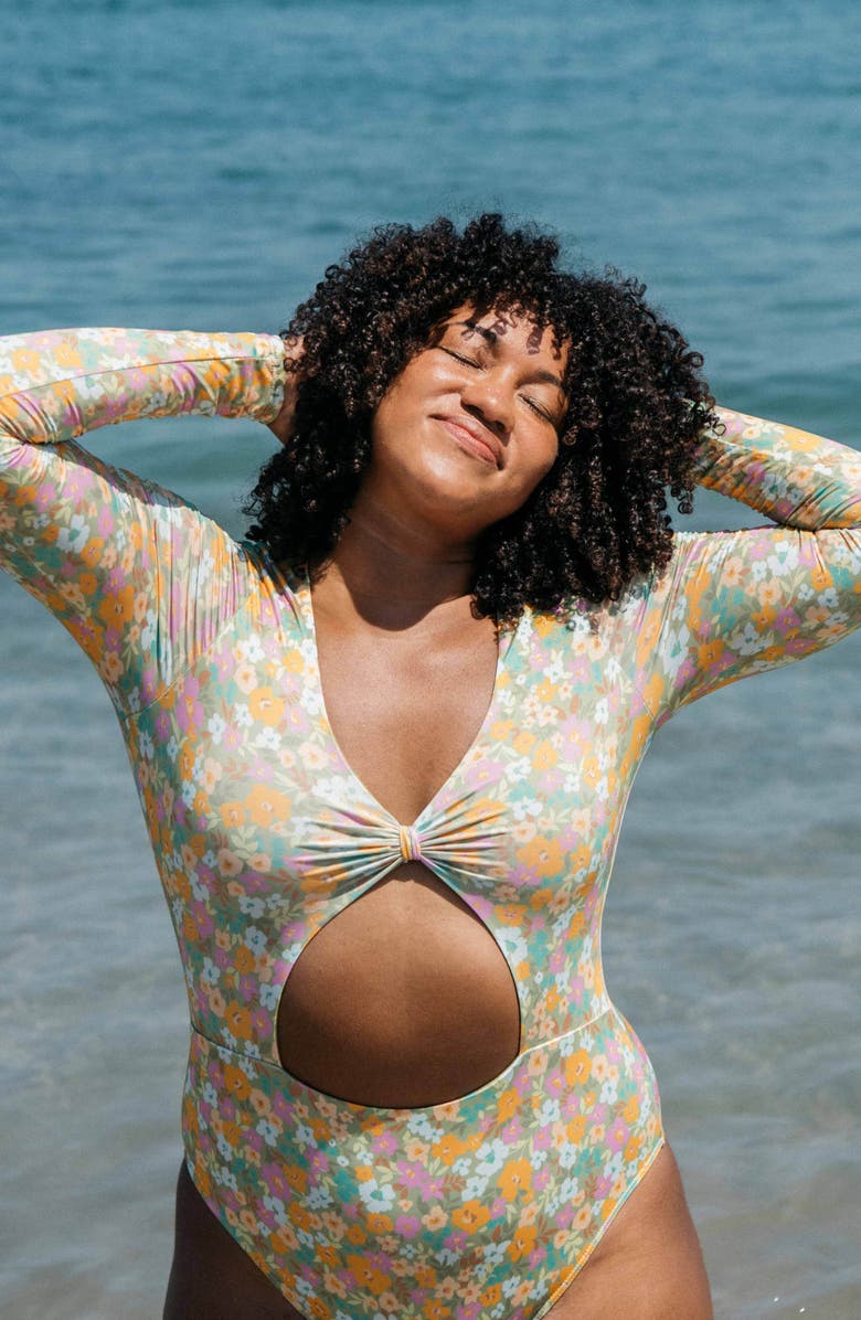 Billabong On the Bright Side Long Sleeve One-Piece Rashguard Swimsuit, Alternate, color, 