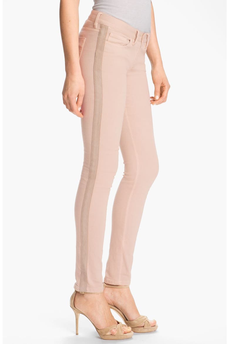 Tuxedo Stripe Jeans, Alternate, color, SWAN/ BUFF