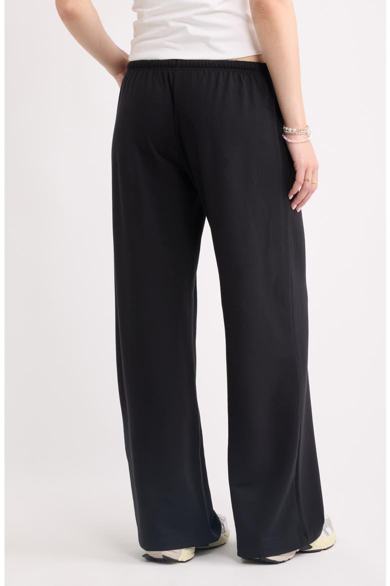 Narrow Waistband Baggy Wide Leg Sweatpants, Alternate, color, BLACK