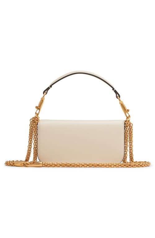 Valentino Garavani Small Locò Leather Shoulder Bag In White