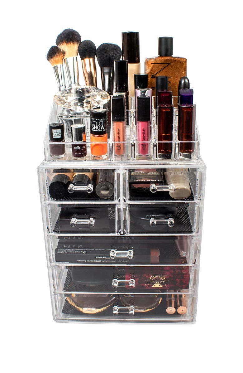 SORBUS Acrylic 7 Drawer & Top Organizer Cosmetics Makeup & Jewelry Storage Case Display Set, Main, color, Clear