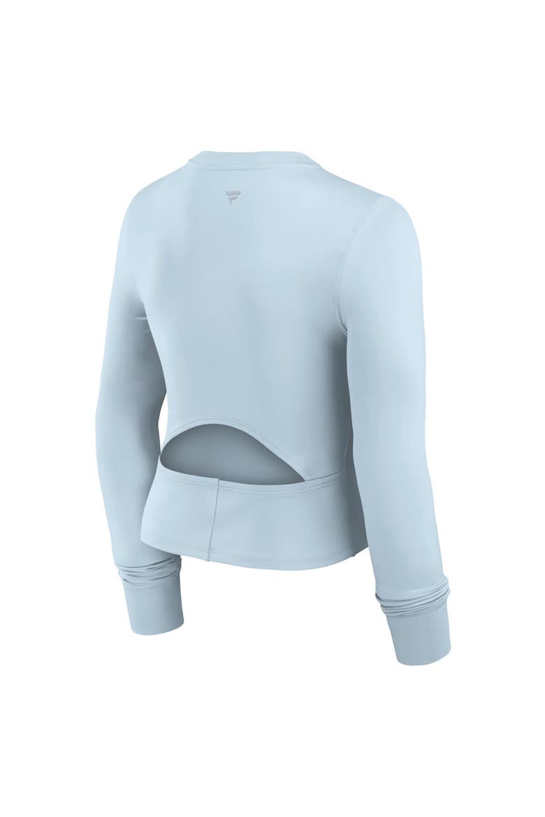 Women's Fanatics Light Blue Los Angeles Dodgers Studio Fitted Long Sleeve Gym Top, Alternate, color, Light Blue