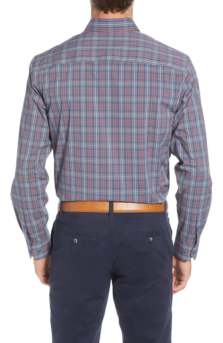 Cutter & Buck Soar Classic Fit Plaid Performance Button-Down Shirt, Alternate, color, 