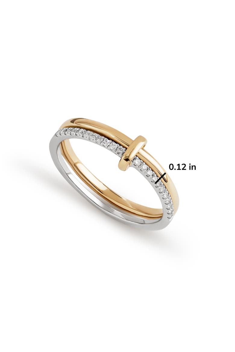 Solid Yellow Gold - Duo Diamond Link Ring, Alternate, color, Two-Tone