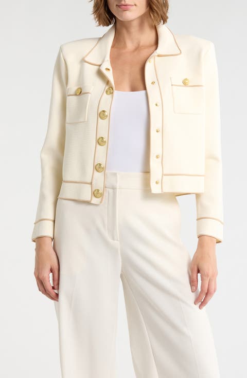 Neon Trim Cropped Cardigan