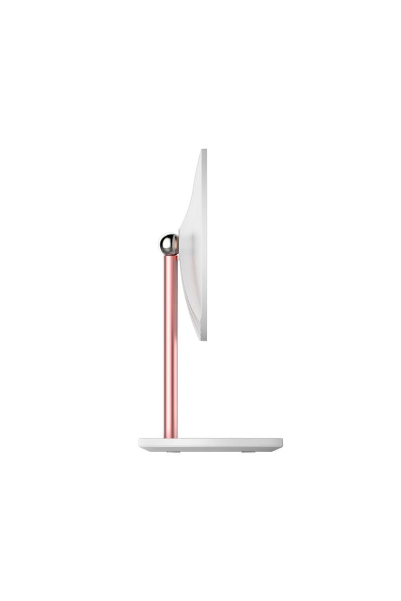 Affinity Tri-Tone LED Makeup Mirror, Alternate, color, White with rose gold stand