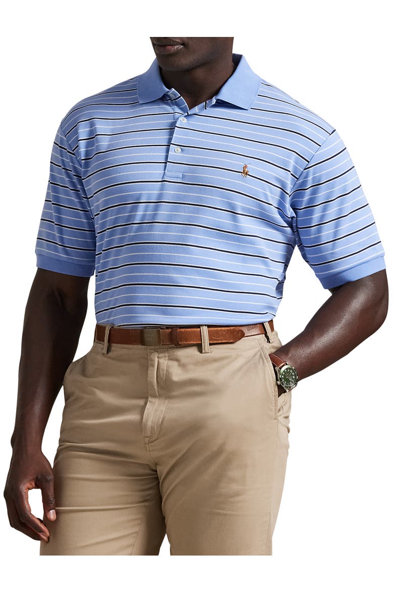 Big & Tall Striped Soft Touch Polo Shirt, Main, color, FALL BLUE MULTI