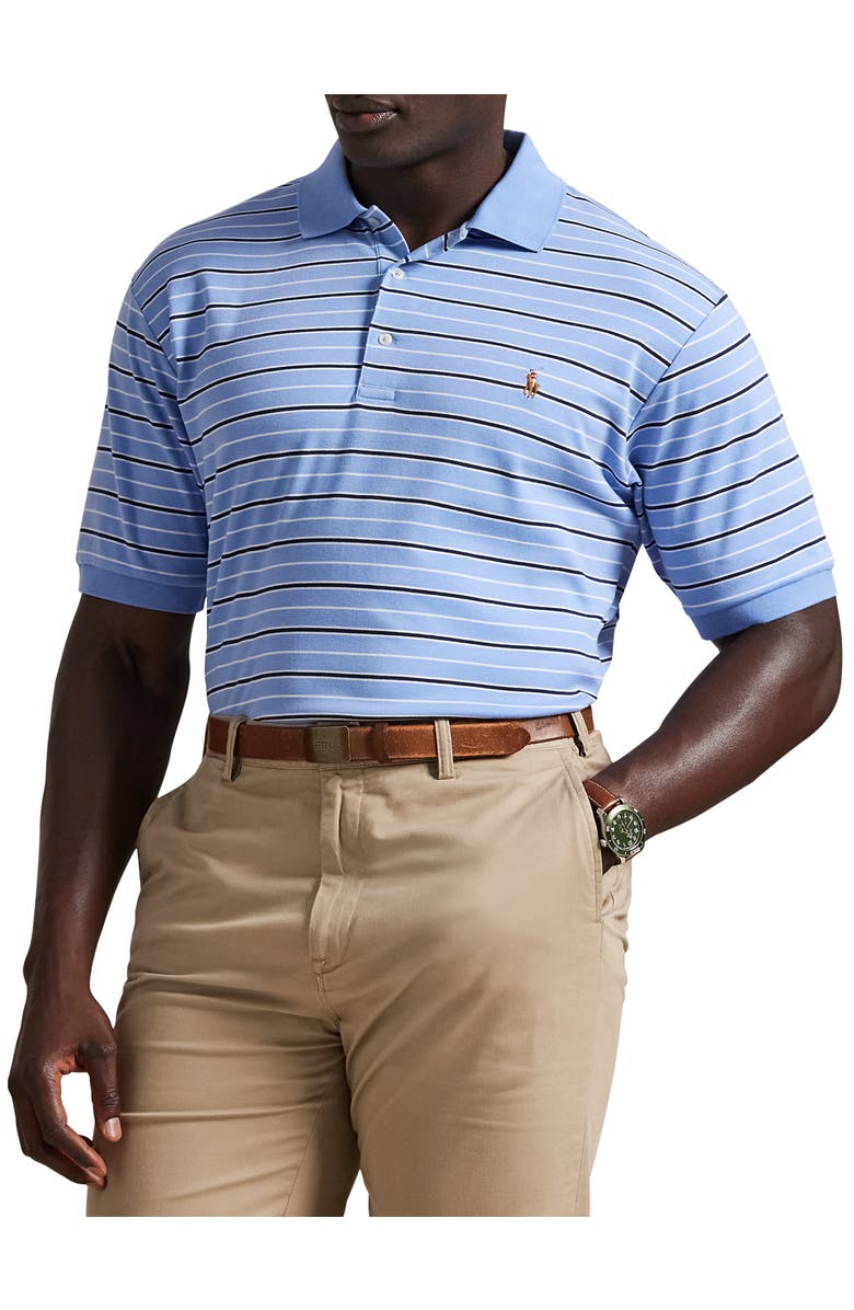 Polo Ralph Lauren Big & Tall Striped Soft Touch Polo Shirt, Main, color, Fall Blue Multi