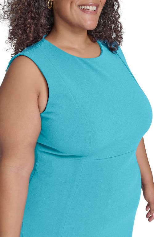 Calvin Klein Basic Sleeveless Sheath Dress In Lake