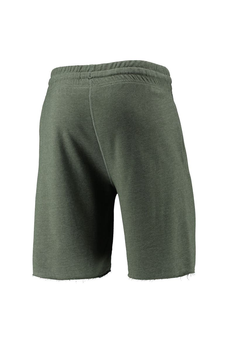Men's Concepts Sport Heathered Green Washington Nationals Mainstream Logo Terry Tri-Blend Shorts, Alternate, color, Heather Green