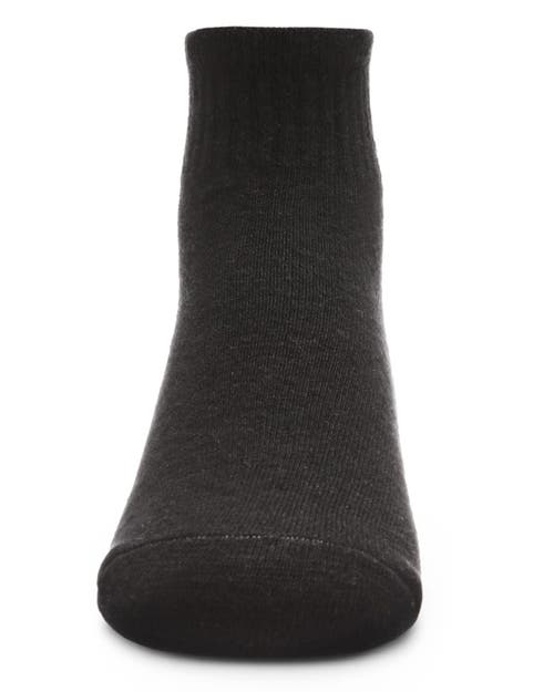 Memoi Kids' 3 Pair Pack Mid Cut Cotton Blend Socks In Black