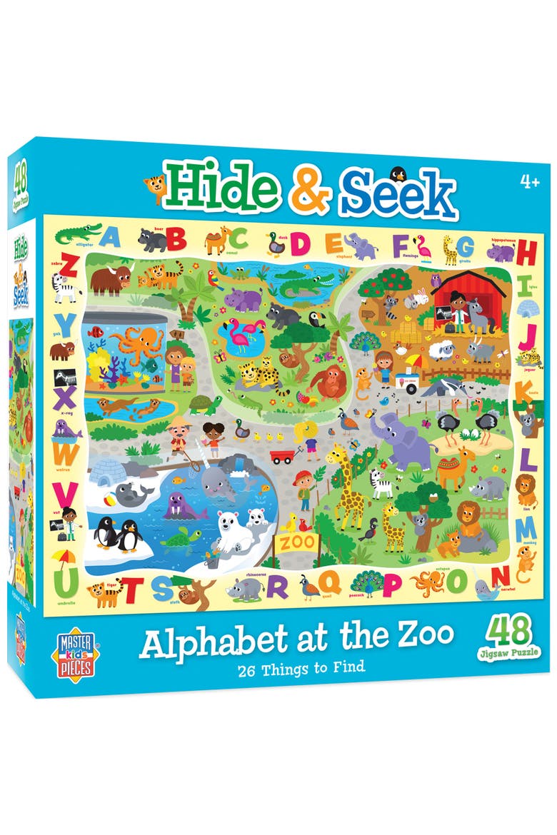 Alphabet at the Zoo 48 Piece Puzzle, Main, color, Multicolor