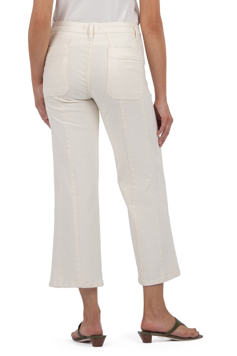Patch Pocket Crop Wide Leg Jeans, Alternate, color, ECRU