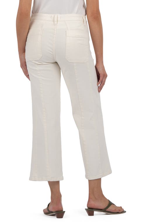 Kut From The Kloth Patch Pocket Crop Wide Leg Jeans In White