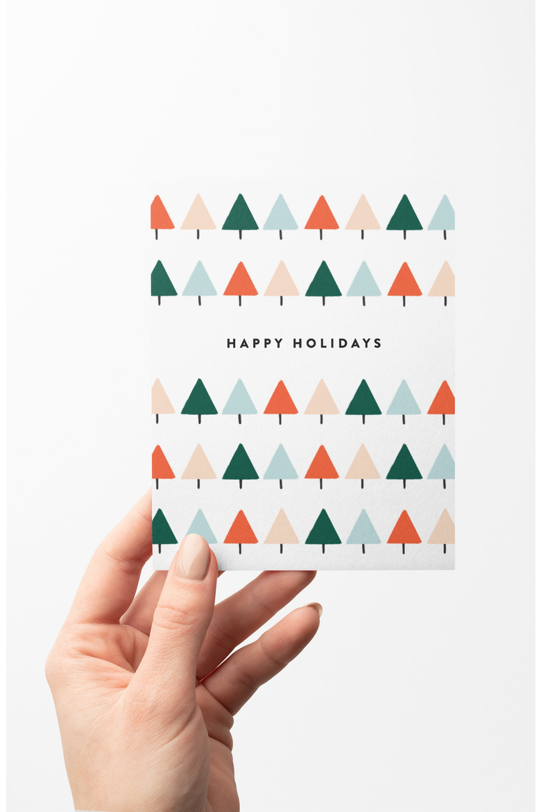 Colorful Christmas Tree Holiday Boxed Set of 8 Cards, Alternate, color, Colorful Christmas Tree