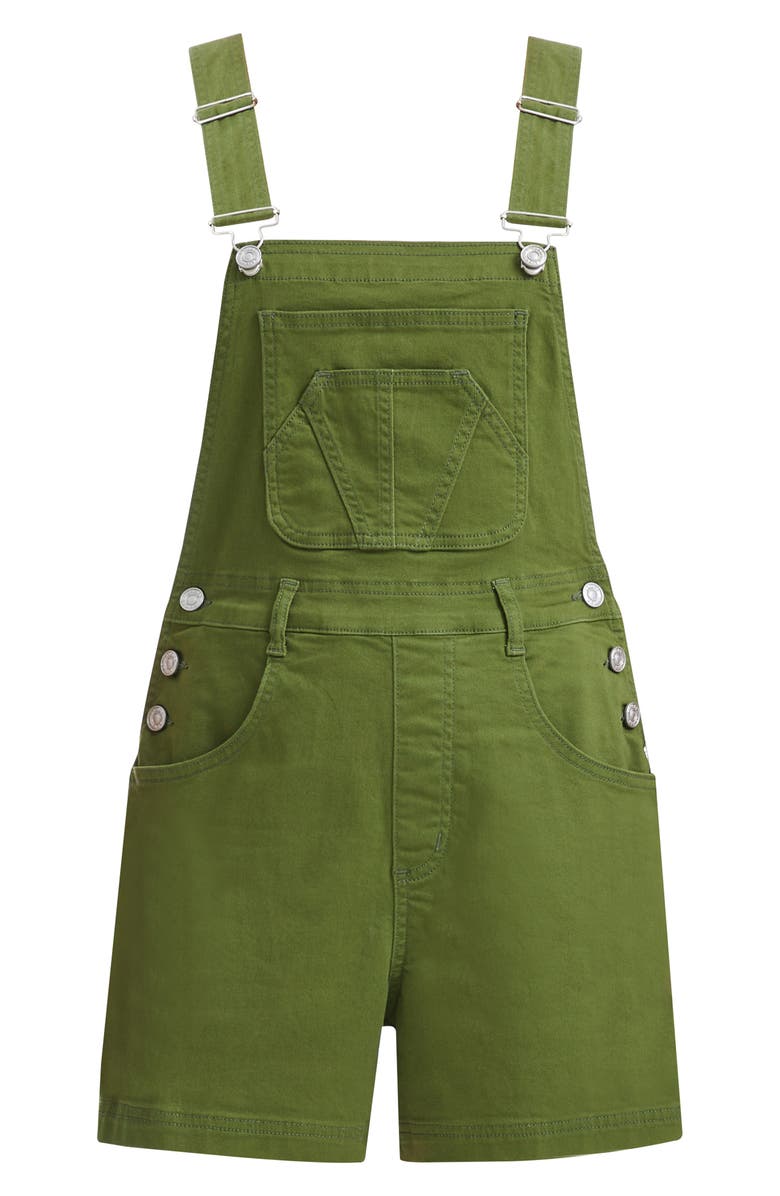 Bayeas Short Denim Overalls, Alternate, color, Green