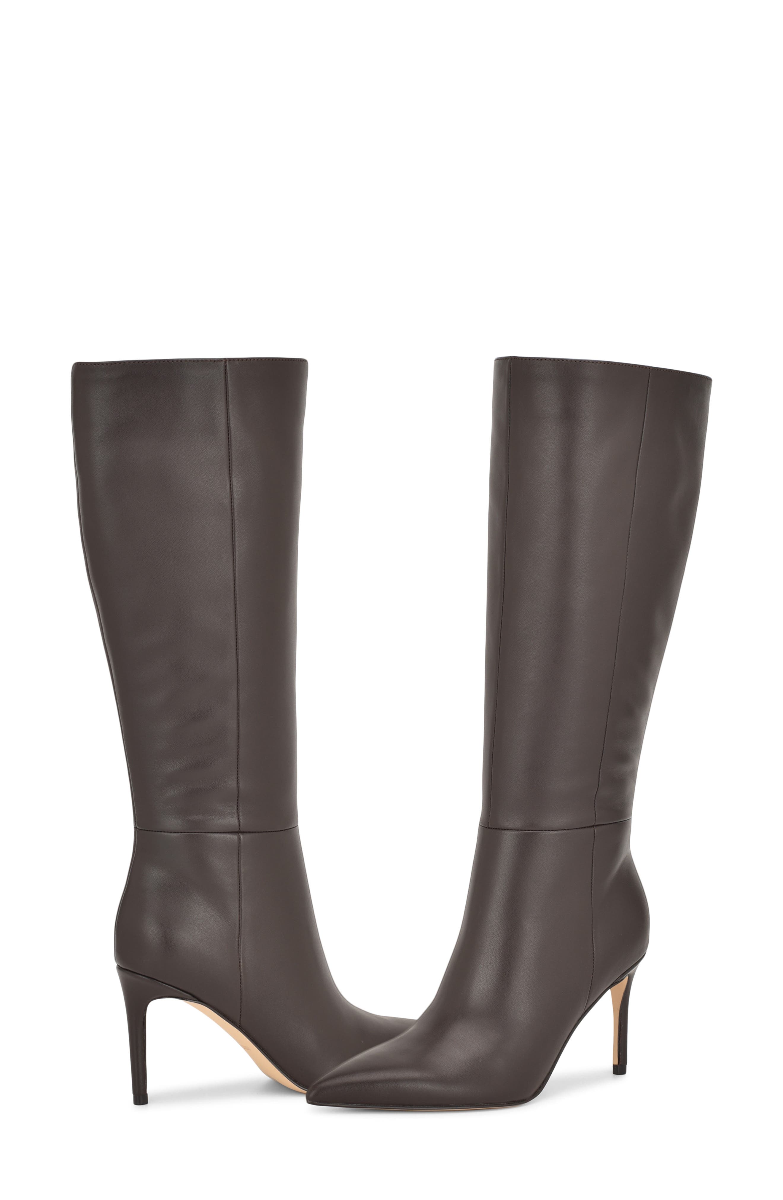 Nine West Cook Pointed Toe Knee High Boot, Alternate, color, Dark Brown