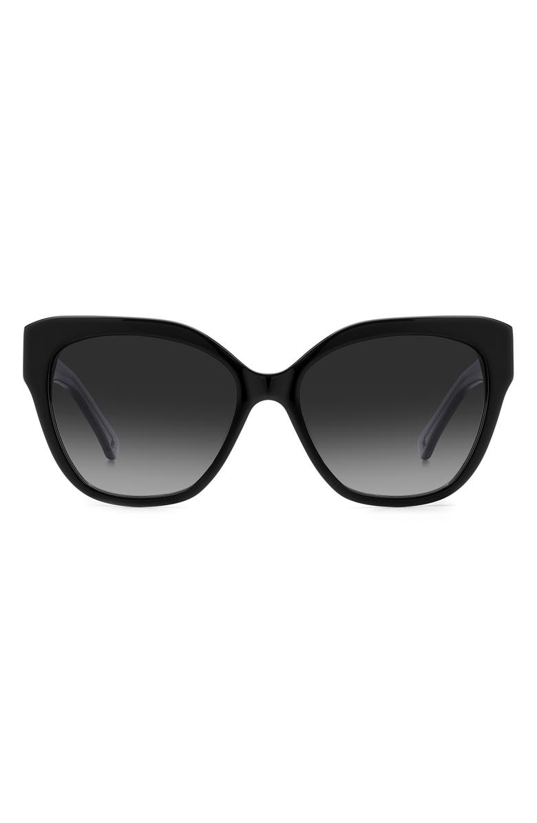 Kate Spade New York savanna 57mm gradient cat eye sunglasses, Main, color, Black/ Grey Shaded