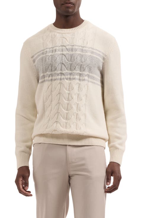 Cable Knit Wool & Cotton Sweater