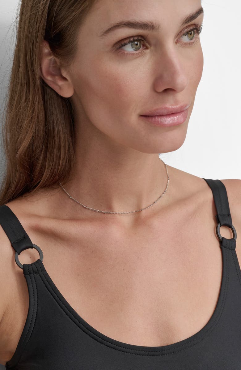 DKNY Starburst One-Piece Swimsuit, Alternate, color, Black