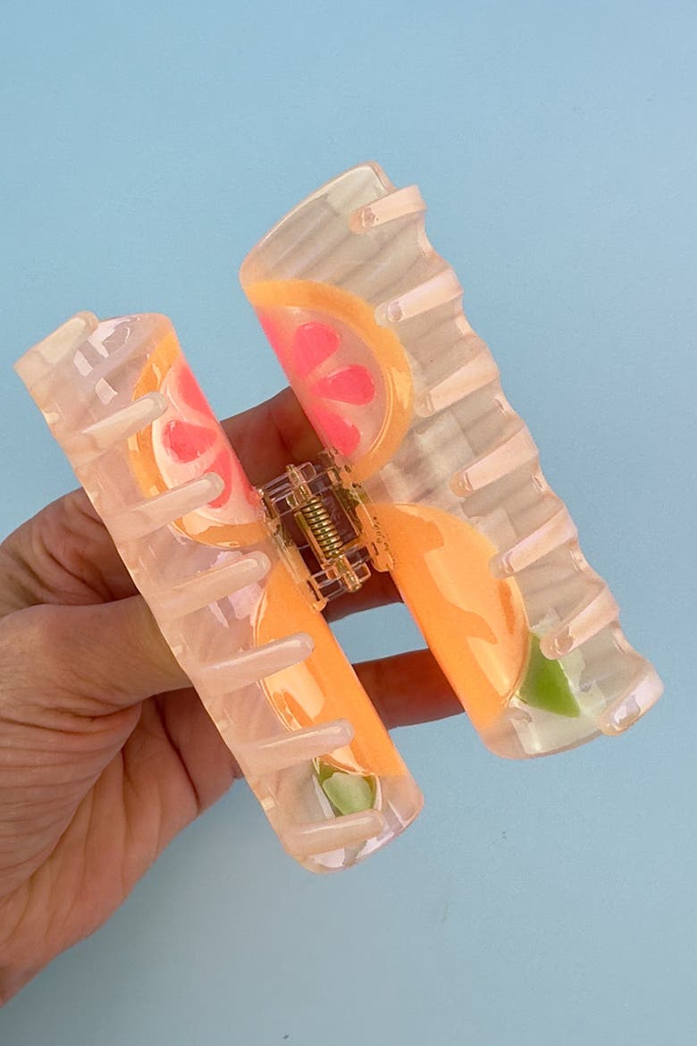 California Pomelo Hair Claw, Alternate, color, Orange