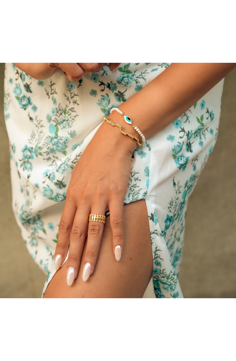 Spero London Multiple Quad Bar Sterling Silver Ring, Alternate, color, Gold