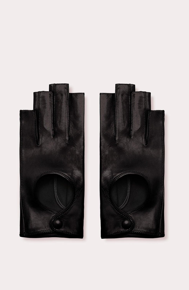 Seymoure Luxury Group Three Quarter Fingerless Driving Gloves, Main, color, Black