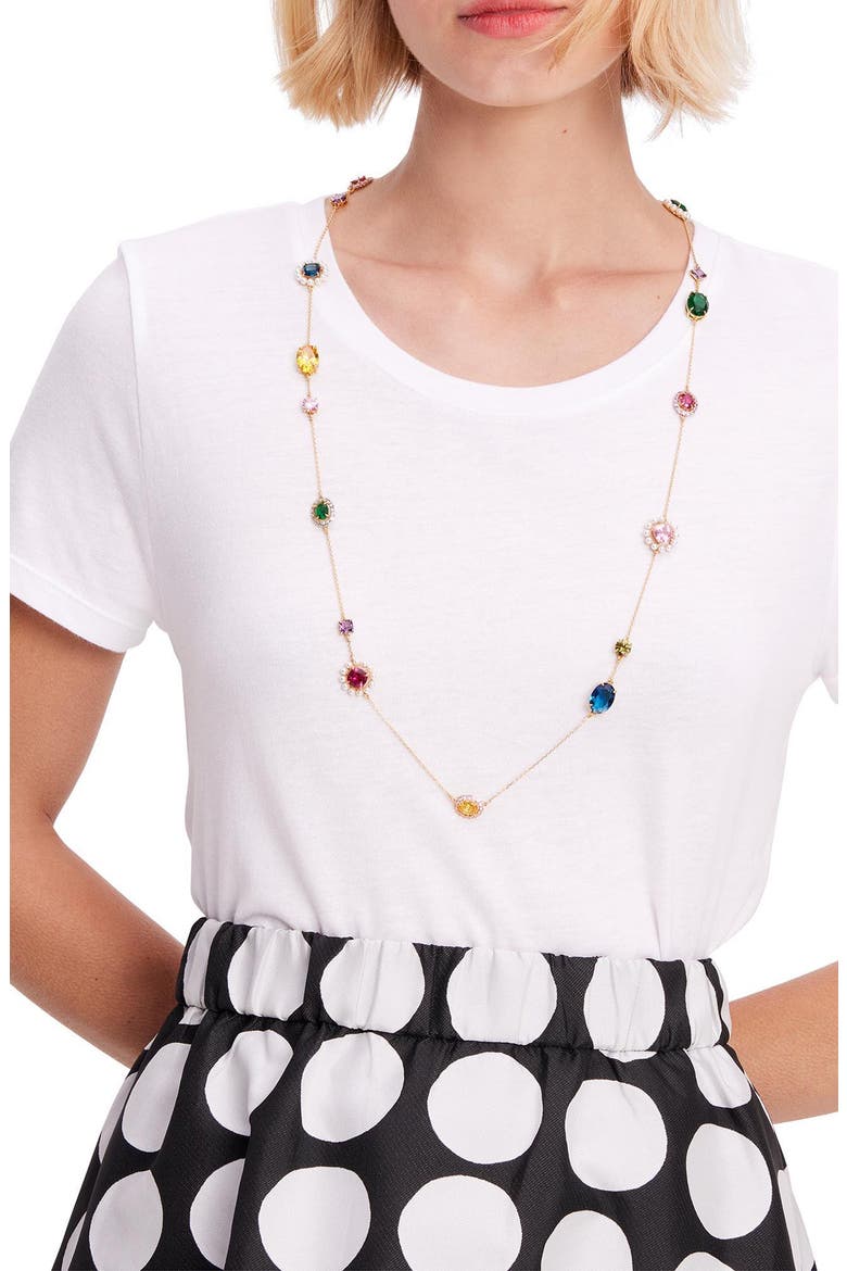 Scatter Station Chain Long Necklace, Alternate, color, YELLOW GOLD MULTI
