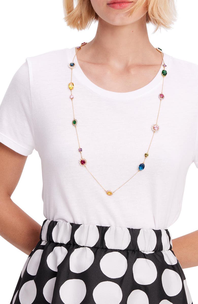 Kate Spade New York Scatter Station Chain Long Necklace, Alternate, color,