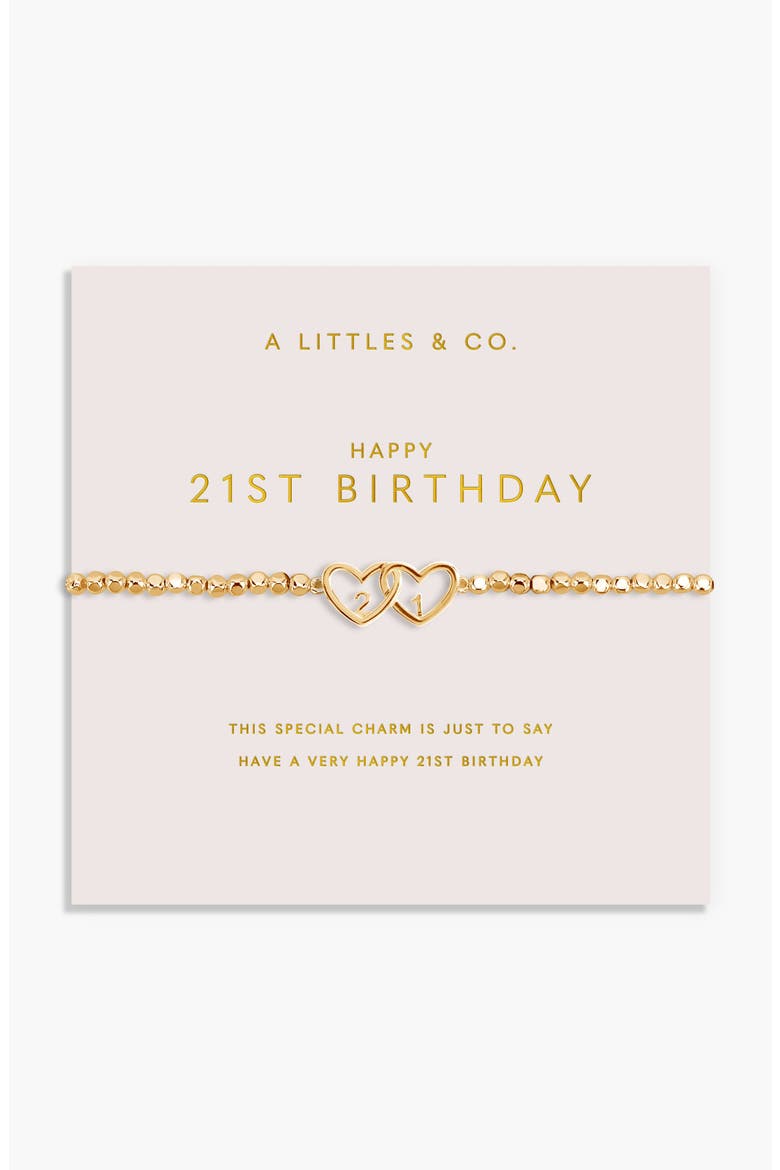 Forever Yours 'Happy 21St Birthday' Bracelet, Main, color, Gold