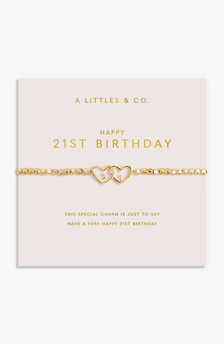 A Littles & Co. Forever Yours 'Happy 21St Birthday' Bracelet, Main, color, Gold
