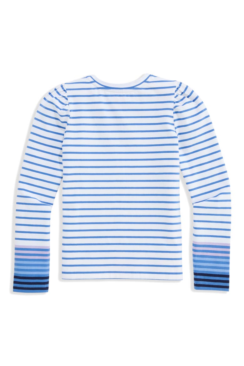 Kids' Striped Puff Shoulder T-shirt, Alternate, color, BREAKER BLUE STRIPE