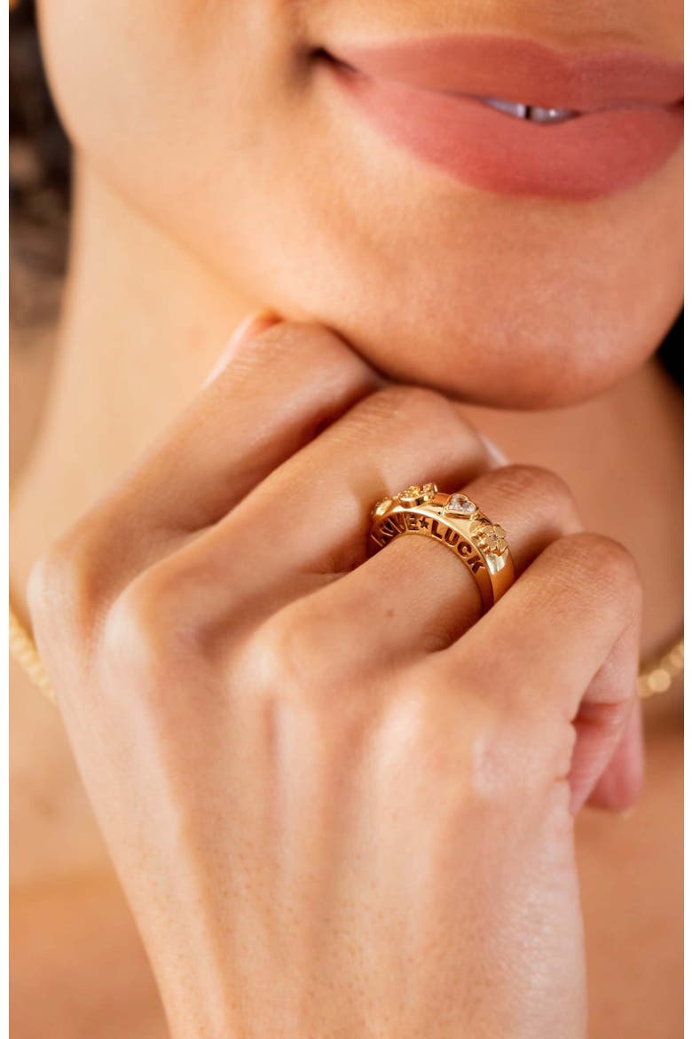 Love Luck Ring, Alternate, color, Gold