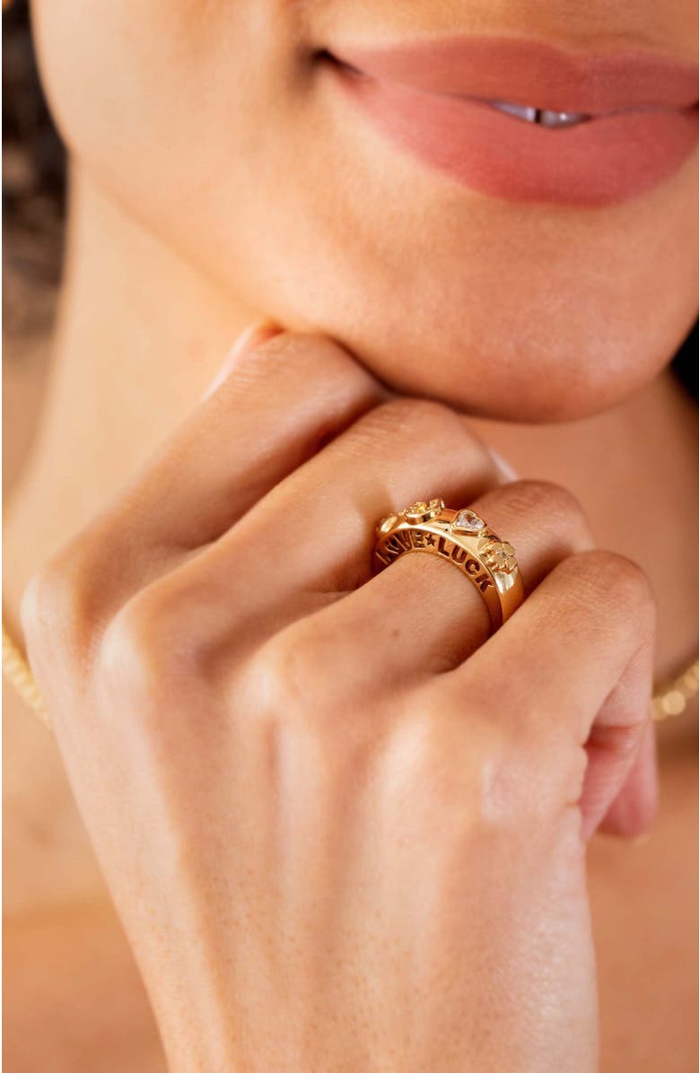 Alex and Ani Love Luck Ring, Alternate, color, Gold