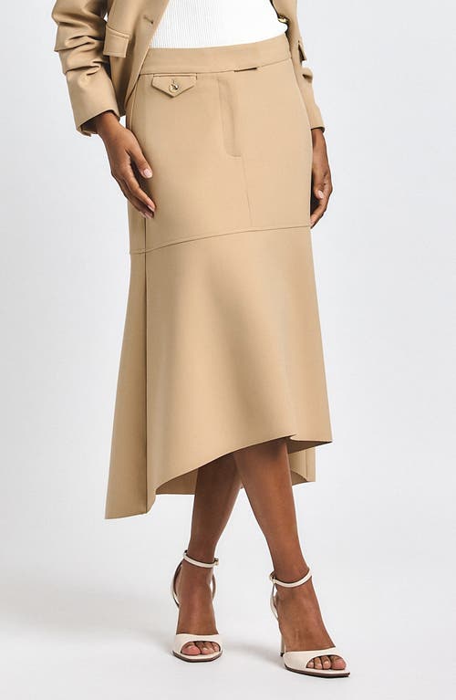Derek Lam 10 Crosby Nicolette High-low Midi Skirt In Nude