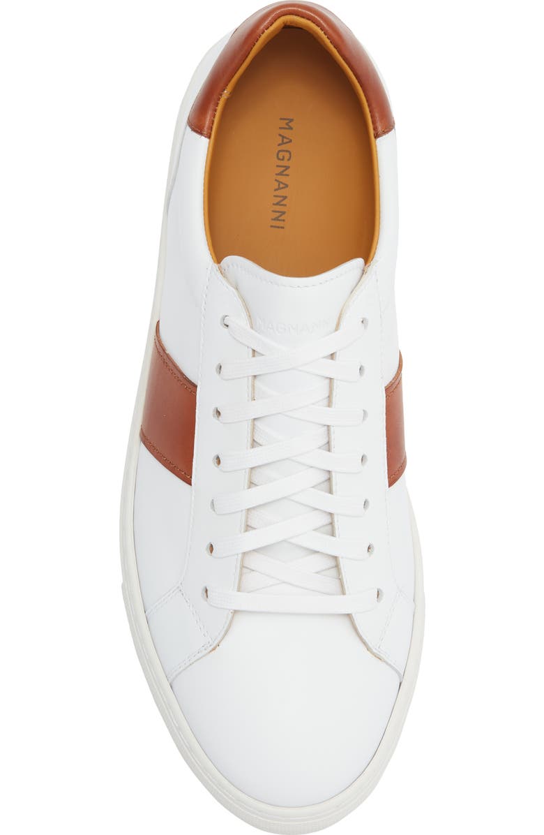 Magnanni Ashley Stripe Sneaker, Alternate, color, White / Cognac