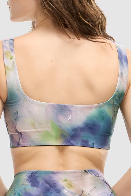 Peloton Cadent Square Neck Longline Bra In Abby L Print
