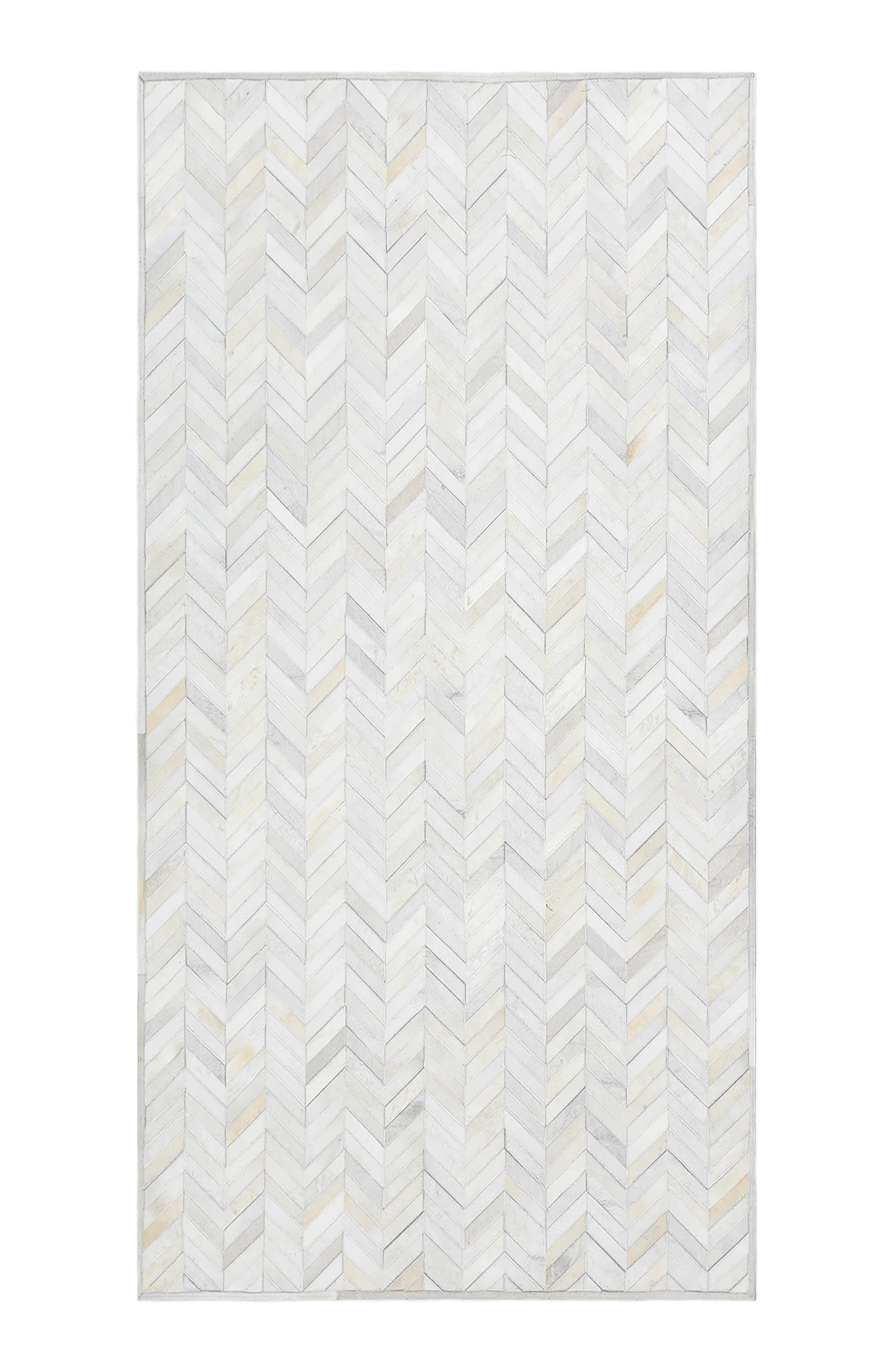 Solo Rugs Meir Genuine Calf Hair Area Rug in Ivory 