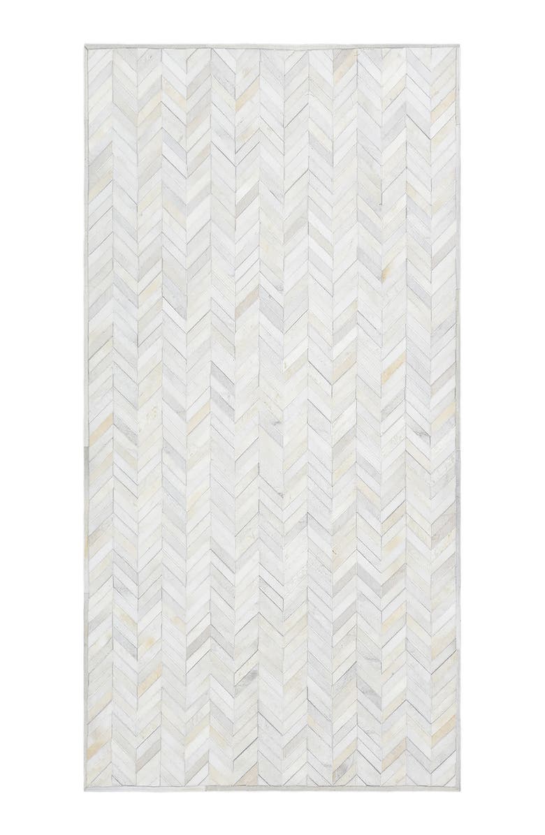 Solo Rugs Meir Genuine Calf Hair Area Rug, Main, color, Ivory