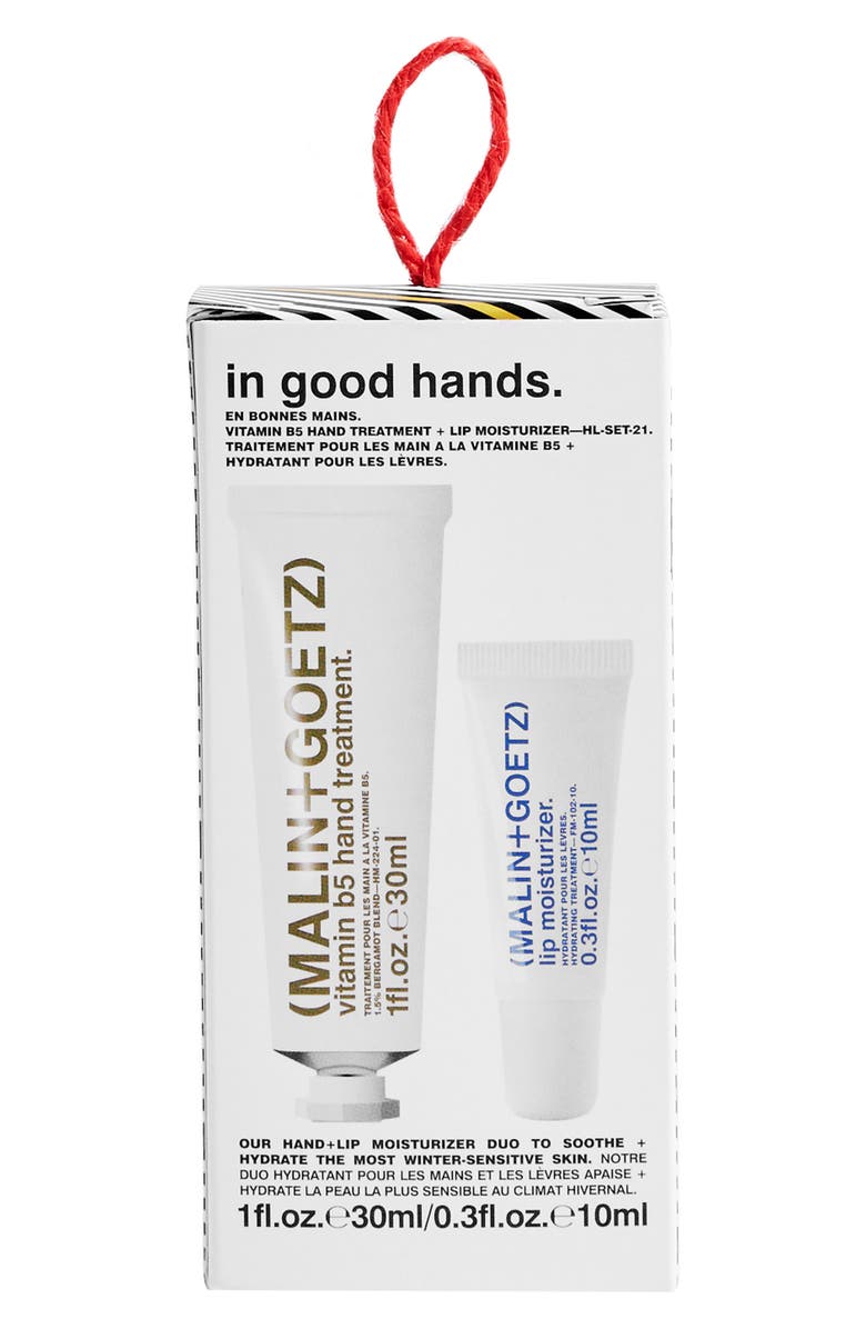 MALIN+GOETZ In Good Hands Hand Cream & Lip Moisturizer Set USD $28 Value, Alternate, color, 