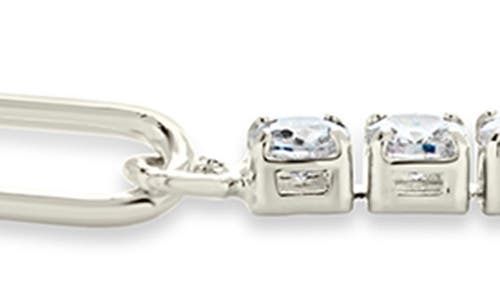 Sterling Forever Pave Cz Paperclip Chain Bracelet In Silver