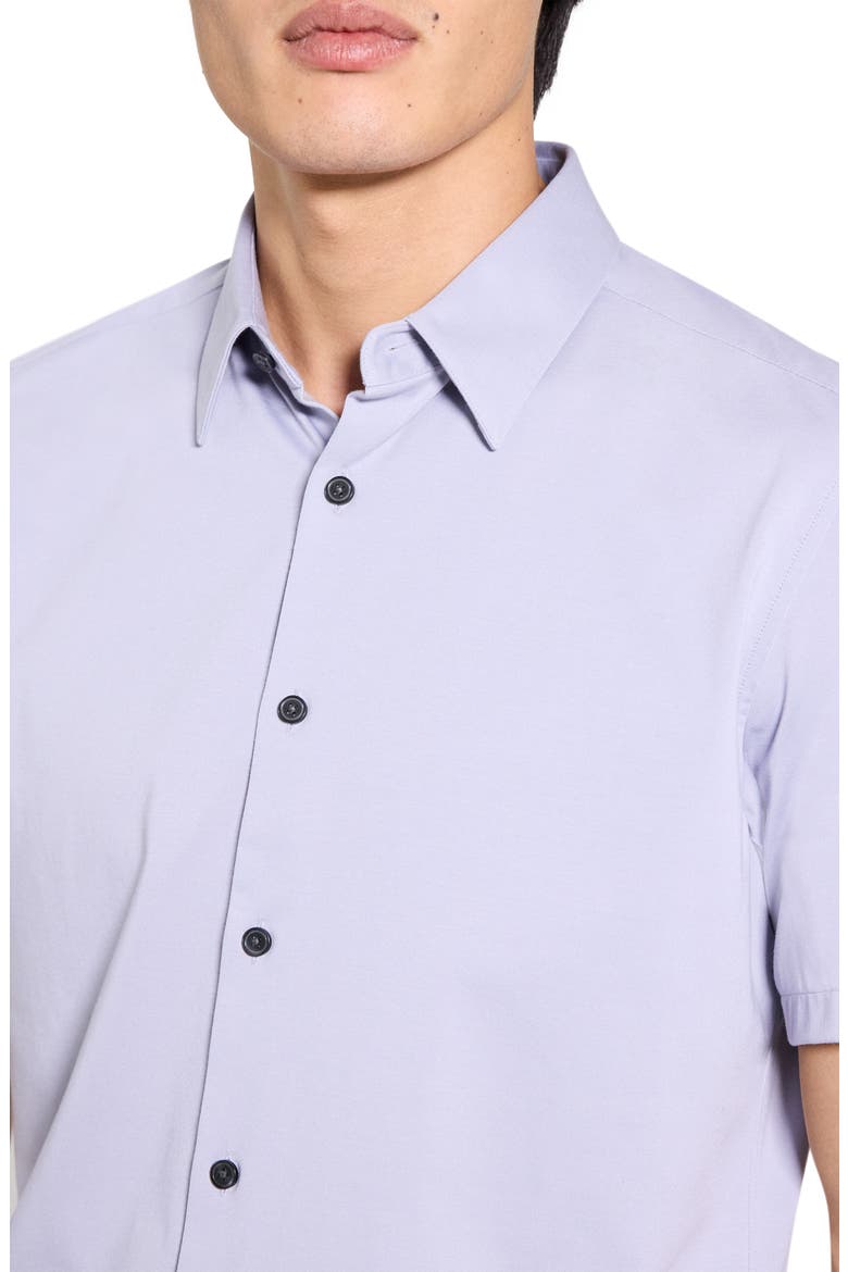 Irving Structure Knit Short Sleeve Button-Up Shirt, Alternate, color, GRAY LILAC
