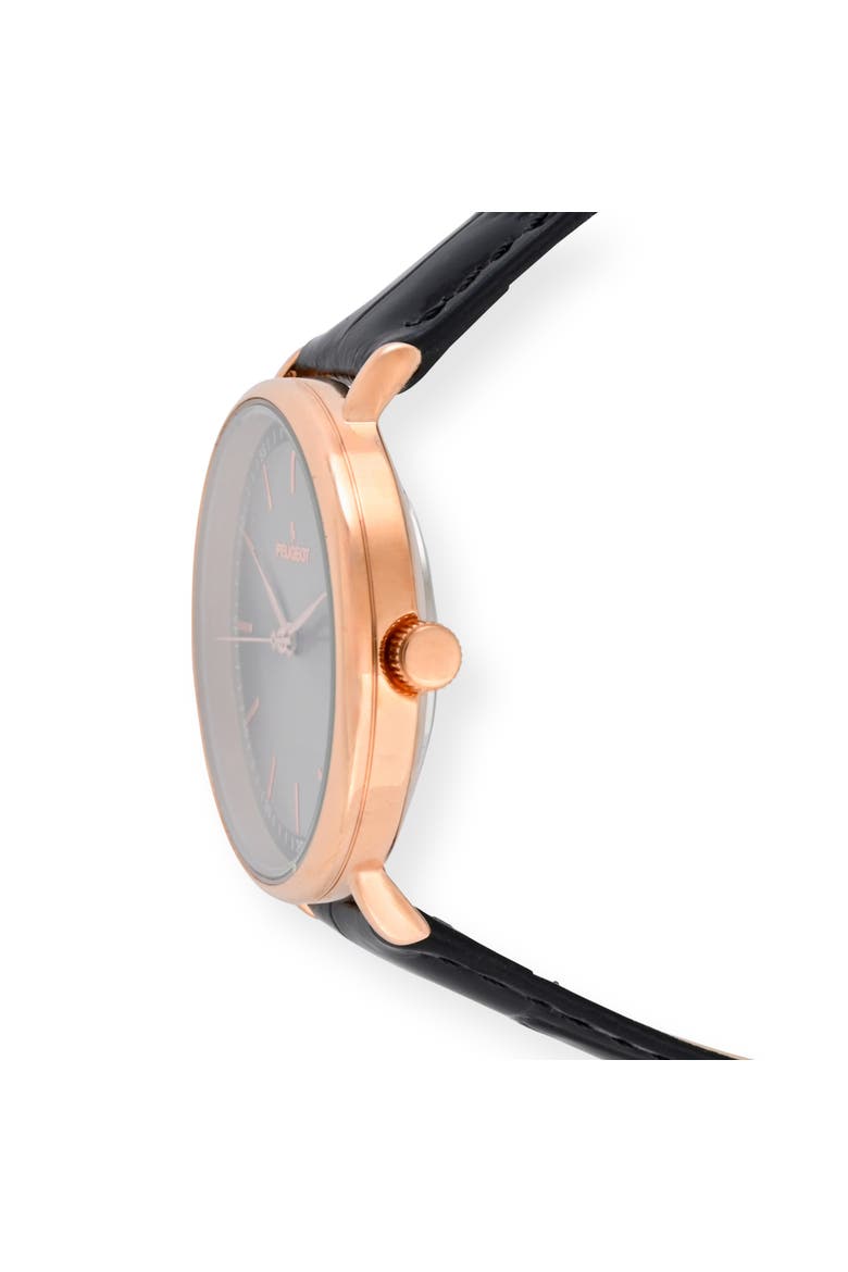 Minimalist Round Leather Watch- 30MM, Alternate, color, Grey